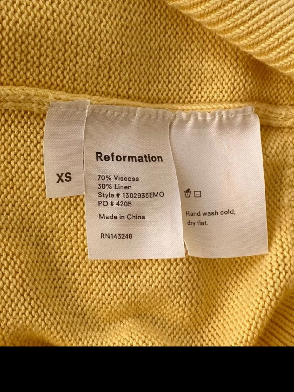 Reformation NWOT Crop Daisy Heart Princess Sleeve Sweater Top Yellow White, XS